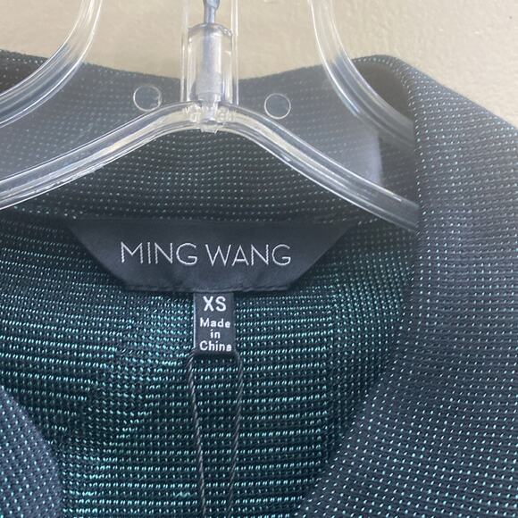 Ming Wang women’s XS NWT Black and Green Geometric Cardigan - Picture 3 of 6